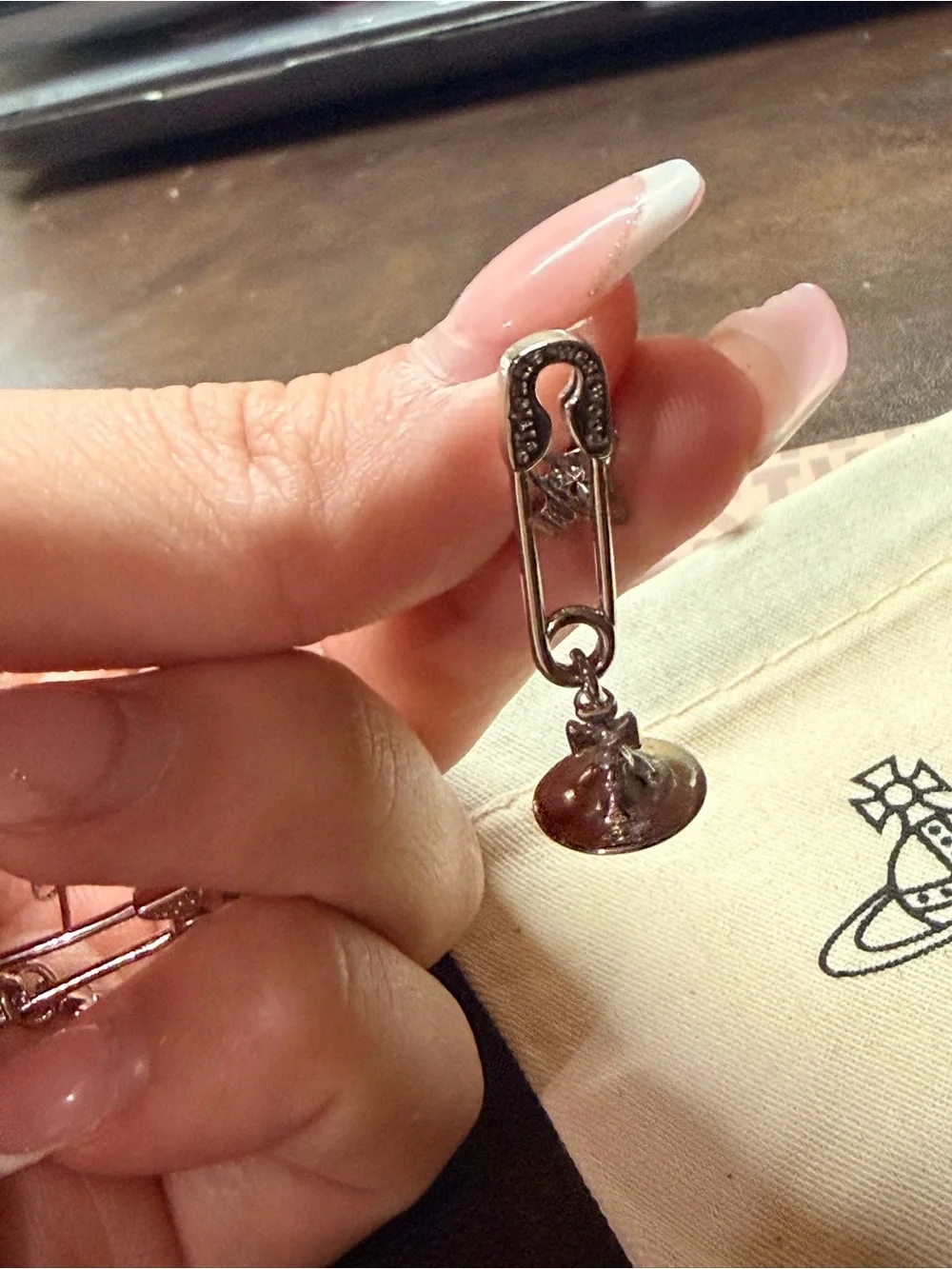 Vivienne Westwood Silver Orb Drop Pin Earrings